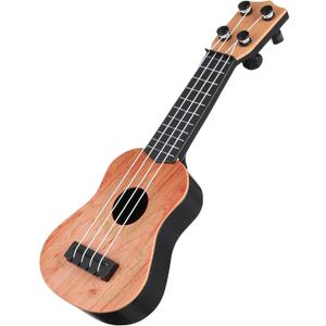 Kids' Plastic Ukulele Guitar - A Classical Musical Toy Instrument for Beginners, Promoting Education and Playful Exploration (Light Brown)
