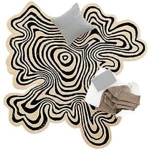 SHABARA CARPETS Irregular Shaped Illusion Pattern Hand-Tufted 100% Wool Handmade Area Rug (Color Multi, 30"x30")