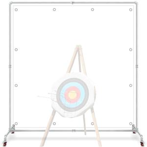 Funnymoom Archery Backstop Stand with 4 Wheels, ONLY Stand for Netting Archery Galvanized Steel Netting Backstop Frame Suitable for Backyard Outdoor Shooting Practice