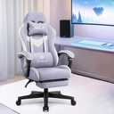 N-GEN GAMING Gaming Chair, Reclining Backrest, Footrest, Fabric, Purple