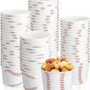 Panitay 50 Pcs Baseball Party Treat Snack Bowls 9 oz Paper Ice Cream Cups Disposable Dessert Bowls Soup Cups for Baseball 1st Birthday Decorations, Hot or Cold Food, Sundae, Yogurt