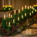 18 Pcs Green Pillar Candles Bulk SetHurricane Candles3 Different Lengths (6 Each)Dripless Unscented SmokelessGives You a Better Atmosphere When Organizing Wedding or Event Party.
