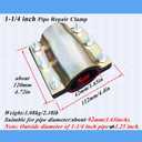 Water Pipe Repair Clamp,OD of The Applicable Pipe is About 1.65 inch,Leak Sealer for Pipes and Plumbing,Length 4.72 inch,Suitable for PE/PPR Pipes,Steel/Iron Pipes