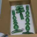 Hewory Glass Candlestick Holders: Light Green Taper Candle Holders Set of 3 Vintage Candle Stick Candle Holder, Colorful Glass Candle Holder for Table Centerpiece Wedding Dinner Party Home Decor