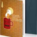 3 x Linelglobal Father's Day Card for Husband with Envelope, Happy Father's Day Card from Wife, Concentric Circles Design with Tie & Coffee Pattern, Thoughtful Gift for Husband from Wife, Brown, 1 Count
