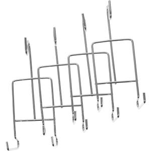 4Pcs Coffee Mug Display Rack Saucer Holder Metal Coffee Cup Stand for Kitchen Counter Space-Saving Storage Solution (Silver)