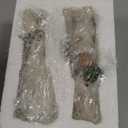 Newman House Studio Easter-Decorations Bunny-Decor Spring-Figurines Table-Centerpiece - 2PC Spring Decorations Resin Rabbits with Carrot and Flower Tabletop Ornaments for Home Farmhouse 4.5H inch