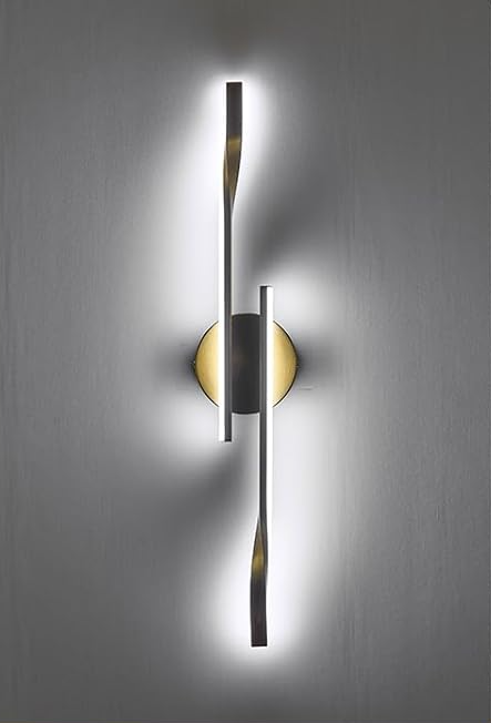 Black LED Wall Sconce Remote Control Hardwired Wall Lamp for Bedroom Modern Dimmable Wall Light for Bedroom Living Room Foyer 15W