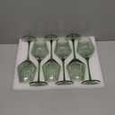 Sage Green Wine Glasses Set 6-16oz, Long Stem - Hand Blown Pale Sage Green Stemware for Wedding Deco