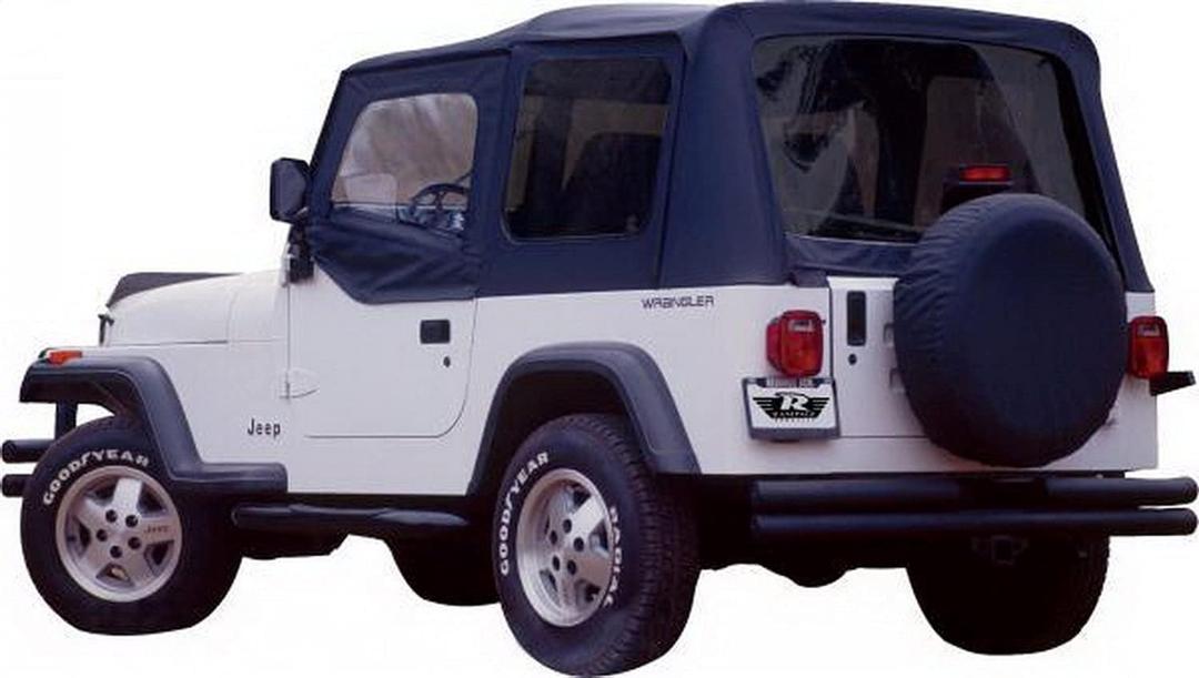 RAMPAGE PRODUCTS Complete Soft Top for Jeep Wrangler YJ | Tinted Windows, Includes Frame & Hardware, Vinyl, Black Diamond | 68215 | Fits 1979-1986 Jeep CJ7 / 1988-1995 Wrangler YJ