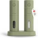 LARS NYSM Electric Salt and Pepper Grinder Set, USB Rechargeable, Automatic Salt and Pepper Mills, Spice Shakers Refillable with LED Light, Adjustable Coarseness, Ceramic Grinder (Sage Green)