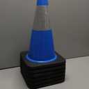 6 Pack Traffic Safety Cones Plastic PVC Blue Traffic Cones with Black Base and Reflective Collars for Street Hazards, Training, Road Construction, Parking Lot (18 Inch)