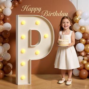 Tongjoy Marquee Letters 3 Feet Tall 3FT Large Light Up Letters P for Wedding Will You Marry Me Sign Happy Birthday Engagement Party Decorations Big Letterboard P