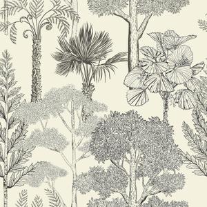 Safiyya Peel and Stick Wallpaper Beige Forest Contact Paper 17.3" x 393" Vintage Tree Wall Paper Renter Friendly Self Adhesive Removable Wallpaper for Bathroom Vinyl