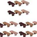 Veemoon 18Pcs Miniature Resin Bench Fairy Garden Accessories Mini Dollhouse Park Bench Decor Small Zen Garden Ornaments DIY Scene Furniture Decoration for Bonsai Terrariums Landscape, 2.21.6"