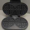 Double Waffle Maker 6 Inch, 1200W Belgian Waffle Maker for Breakfast and Snacks, Makes 2 Personalized Individual Keto Chaffles, Waffle Iron with Nonstick Plates, Temperature Knob, Black