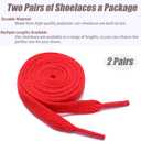 2 x 2 Pairs Flat Shoelaces for Athletic Running Sneakers Casual Shoes Unisex Colorful Shoe Laces Polyester