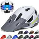 Bike Helmet for Adults - Lightweight Mountain Bike Helmet with Visor, Impact-Resistant Cycling Helmet for Men Women, Adjustable Dial Fit for Mountain Biking & E-Bike Riding, Large: 22.8"-24.0"