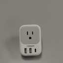 US to UK Plug Adapter, TESSAN Type G Travel Converter with 3 USB Charger(1 USB C Port), 4 Outlets Power Adaptor for USA to Qatar Ireland Hong Kong England Scotland Kenya Dubai London British