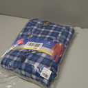 Hanes Men's 100% Cotton Flannel Plaid Pajama Top and Pant Set, Blue, XX-Large