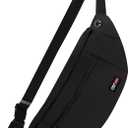 MAXTOP Large Crossbody Fanny Pack with 4-Zipper Pockets,Gifts for Enjoy Sports Festival Workout Traveling Running Casual Hands-Free Wallets Waist Pack Phone Bag Carrying All Phones (Pitch Black)