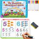 Preschool Learning Activities Educational Workbook - Toddler Prek Montessori Handwriting Practice Activity Tracing Toys Busy Book for Kids, Autism Learning Materials and ABC Learning Book (Blue - General)