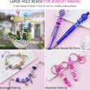 200 Pcs Large Hole Beads for Jewelry Making, Assorted European Craft Big Beads Large Hole Lampwork Murano Bead Fairy Wand Garden Bead for DIY Beadable Pens Charm Bracelet Necklace Decoration Supplies