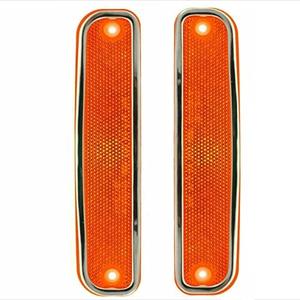 Parts N Go Side Marker Light Set Replacement with Chrome Trim For 1973-1980 C/K Pickup Truck Suburban Blazer Jimmy Driver & Passenger Side Left Right - GM2550108 6270434