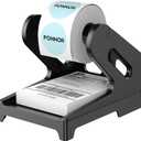 PONNOR Label Holder Thermal Label Holder for Rolls and Fanfold Labels Shipping Label Stand Desktop Printer Accessory Supplies for Home, Office (Black)