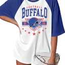 Football Shirts Women Game Day Shirt Sequin Gameday Outfits Football Team Fans Graphic Tees Fall Sports Jersey (L)