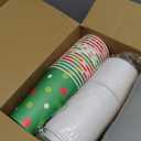 48 Sets/144 Pcs 16 oz Christmas Disposable Coffee Cups with Lids and Sleeves Red and Green Paper Cups for Merry Christmas Party 12 Designs Xmas Dinner Coffee Drinking Hot Cocoa Winter Holiday