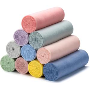 10PCS Pastel Fleece Blankets Bulk 50 X 60, Soft Lightweight Throw Blanket Kit Cozy Blankets Bulk for Bed Sofa Couch Warm Pet Fleece Blanket Set for Wedding Homeless Home Office Travel Gift for Seasons