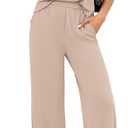 PRETTYGARDEN Womens 2 Piece Outfits Casual Cap Sleeve Lounge Set Summer Tracksuits Matching Sets Beach Fashion Travel Clothes(Beige, Medium)