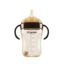PPSU Weighted Straw Cup with Handles Toddlers Transition Bottles to Sippy Cups No Spill Learner Milk Water Baby Bottle Soft Silicone Spout Dishwasher Safe BPA Free 6+ Months 10oz/300mL 1 Pack