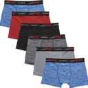 Hanes Boys' X-Temp Boxer Briefs, Moisture Wicking Breathable Underwear, Tagless, Assorted 6 Pack (Large, Red/Black/Blue - 6 Pack)