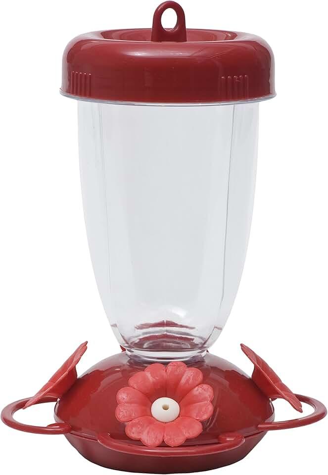 Perky-Pet 135TF “Perky’s Finest” 16 oz Plastic Top Fill Hummingbird Feeder, Red