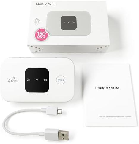 Mobile Hotspot, Portable Travel Router 150Mbps High Speed SIM Card Hotspot Device 4G Strong Coverage Mobile Internet Router for Car Home Office Travel