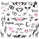 Cute Y2K Temporary Tattoos | Realistic Waterproof Fake Tats | Festival, Bachelorette, Halloween, Birthday Favors, Accessories