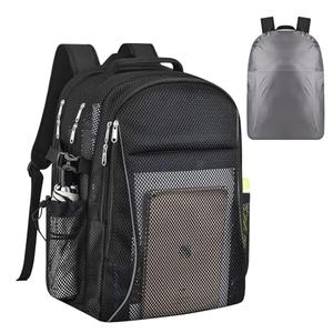 USPECLARE Heavy Duty X-Large Mesh Backpacks for Adults,Semi-Transparent college Backpacks with Rain cover for School, Beach, and Travel (X-Large)