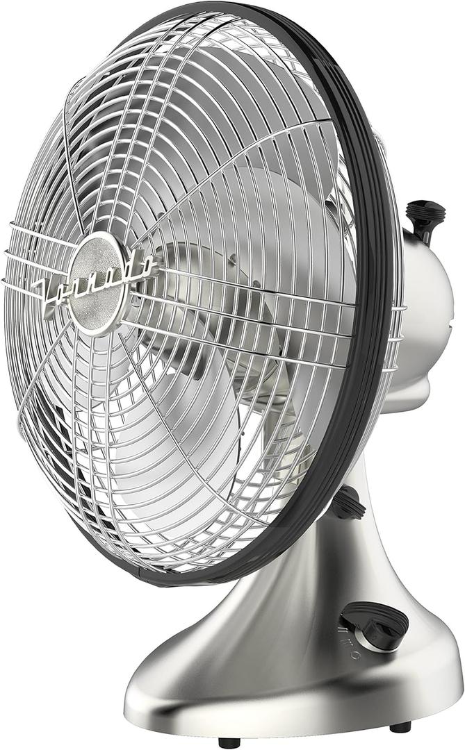 Vornado Silver Swan Vintage Oscillating Fan, Brushed Nickel (Silver Swan Brushed Nickel - Large)