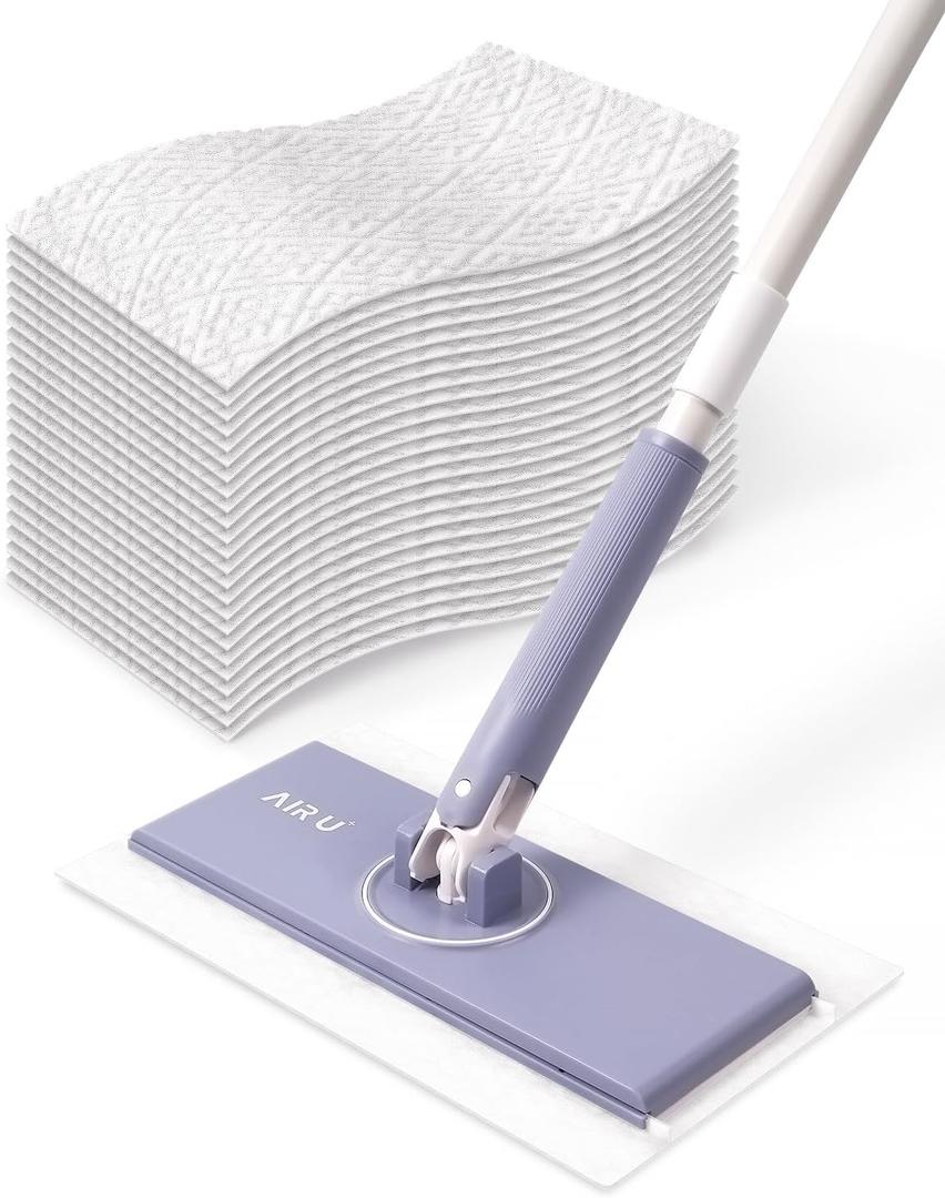 Upgraded Sweeper 2-in-1 Dry + Wet Floor Mopping and Sweeping Kit, Multi-Surface Kit for Floor Cleaning, Kit Includes 1 SWIFTMOP Sweeper, 24 Dry Sweeping Cloths