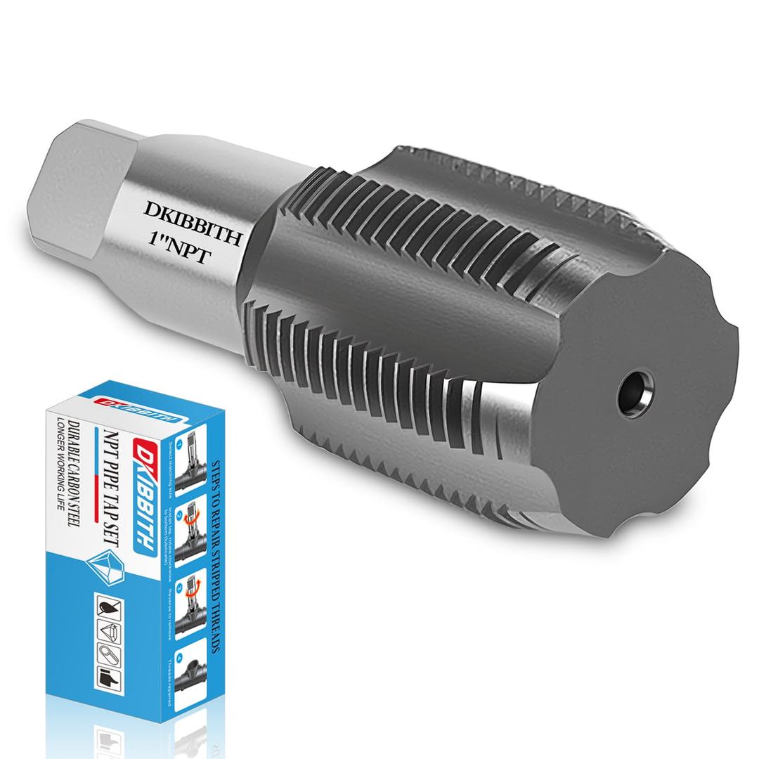 DKIBBITH 1" NPT Pipe Tap Carbon Steel Hand Threading Tool for Assorted Plumbers Mechanics DIY Thread cutting tools.