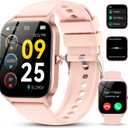 CASCHO Smart Watches for Women, 1.85" HD Smartwatch with 120+ Sports Modes/Heart Rate/Sleep Monitor, IP68 Waterproof Fitness Tracker with Bluetooth Calling/Music Control for Android iOS (Pink)