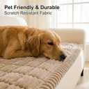 Smiry Couch Cover for Dogs Washable, Non Slip Fuzzy Pet Couch Covers for 3 Cushion Sofa Pet Friendly, Thick Soft Sofa Slipcovers Cushion Protector (Khaki, 27.6" x 70.9")