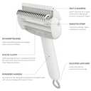 Self Cleaning Grooming Brush for Shedding Pets Rake Gently Removes Loose Undercoat Mats Tangled (White)