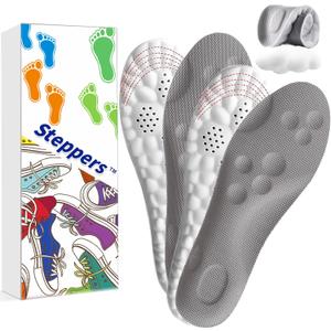 Steppers Insoles for Men and Women Adjustable Size, 2 Pairs 4d Cloud Insole for Mens,Boot Insoles for Menn, Memory Foam Shoe Insertss for Women (L)