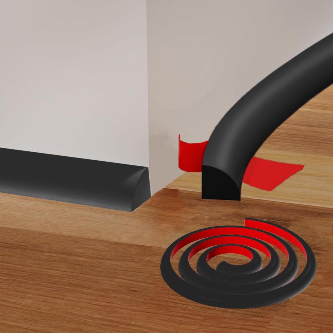 Flexible Quarter Round Molding,Peel and Stick Rubber Quarter Round Trim Self Molding Adhesive Floor Edge Trim,Shower Pans Gap and Wall Edge Corner Countertop(Black, 240Inch) Flexible Quarter Round Molding,Peel and Stick Rubber Quarter Round Trim Self Molding Adhesive Floor Edge Trim,Shower Pans Gap and Wall Edge Corner Countertop(Black, 240Inch)