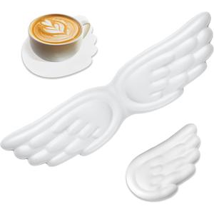 Angel Wing Wrist Rest,Cute Wrist Rest for Keyboard and Mouse,Hand Rests Set Include Ergonomic Keyboard & Mouse Hand Rest and Coaster,Filled Resilient Memory Foam,for Work,Study,Gaming (White)