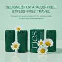 RIES Starter Set Toiletry Travel Bottles Set of 3 (1.7oz) Airless Pump Containers for Shampoo, Conditioner, Body, Face Leak-Proof, TSA-Approved, Dishwasher Safe- (Escapade Green)