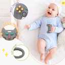 2 x 2 Pack Silicone Teethers for Babies 6-12 Months, Teething Toys for Babies 0-6 Months, Remote Teether for Baby, Sensory Toys for Babies,Toddler Infant Girl Boy Gifts (Black+Grey)